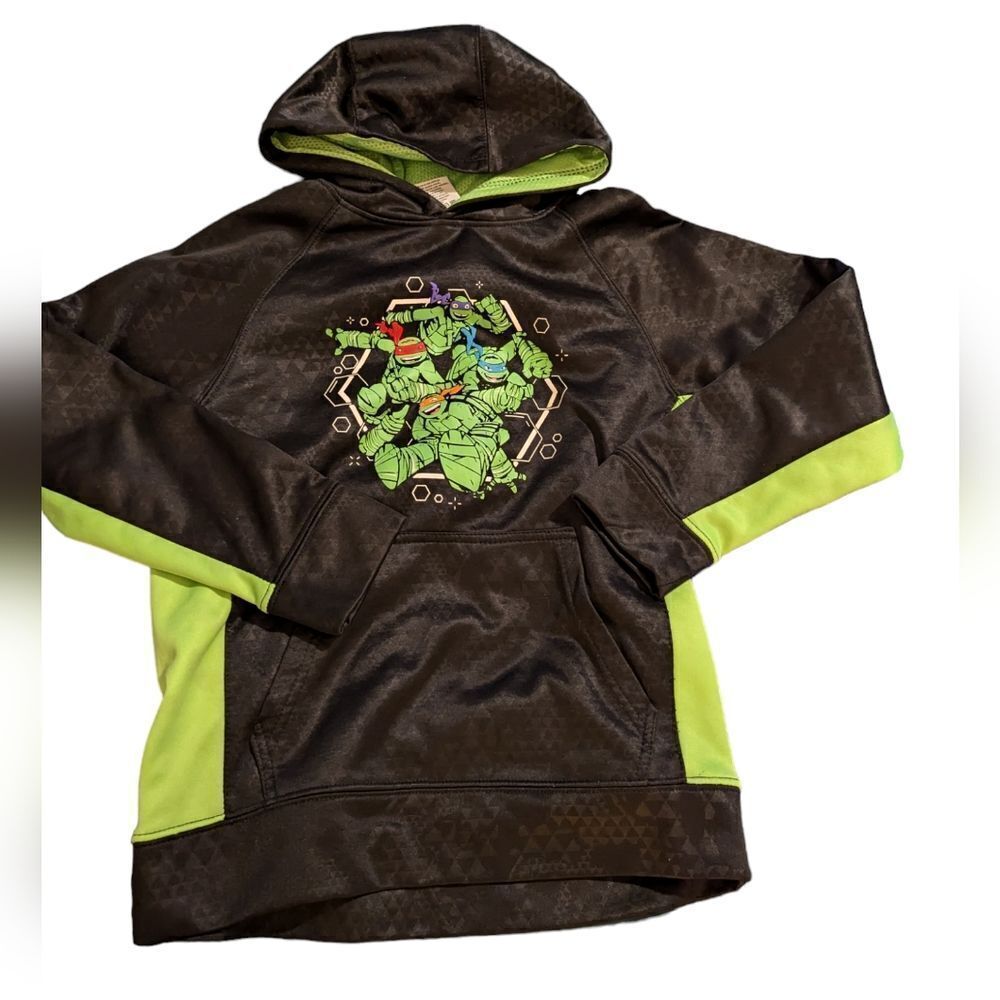 Boys Teenage mutant ninja turtle black and green‎ hoodie sweatshirt size 10/12
